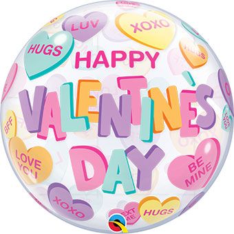 Valentine's Candy Hearts Balloon - 3-Pack - Image 1
