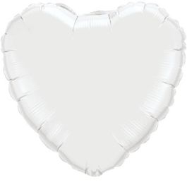 White Heart Foil Balloon 9 Inch - Air Filled Decoration - Image 1