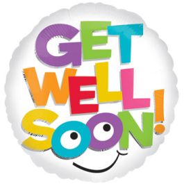 Get Well Soon Letters - Colorful Foil Balloon Text Decor - Image 1