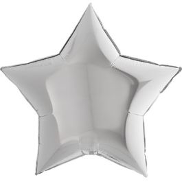 Silver Star Foil Balloon 38 Inch - Image 1
