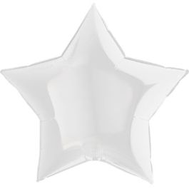 Pearl White Star Foil Balloon 38 Inch - Set of 10 - Image 1