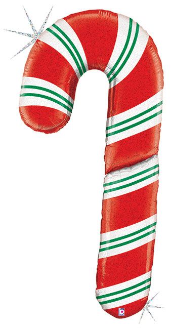 Candy Cane Balloon 59" Foil - Christmas Party - Image 1