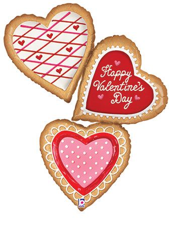 Valentine's Day Cookie Balloons - 3-Pack - Image 1