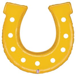 Golden Horseshoe Foil Balloon 25 Inch - Good Luck Decoration - Image 1