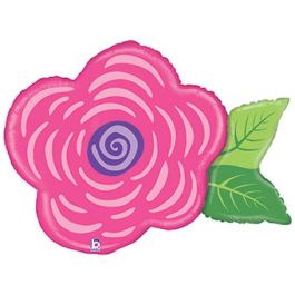 Pink Flower Foil Balloon 37 Inch - Large Shaped Decoration - Image 1