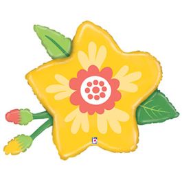 Yellow Flower Foil Balloon 34 Inch - Image 1