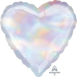Iridescent Heart Foil Balloon 18 Inch - Perfect Decor - Image 1