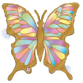 Opal Butterfly Foil Balloon 40 Inch - 1 Pack - Image 1