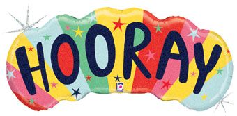Colorful Hooray Balloons - 3-Pack - Image 1