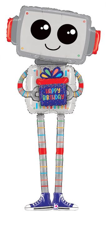 Robot Birthday Balloon 62" Foil - Special Delivery - Image 1