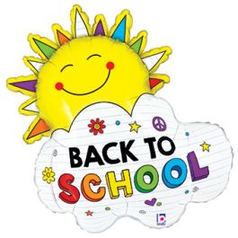 Yellow Sunshine Back to School Foil Balloon 31 Inch - Image 1