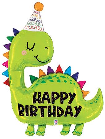 Dinosaur Birthday Balloon 52" - Party Supplies - Image 1