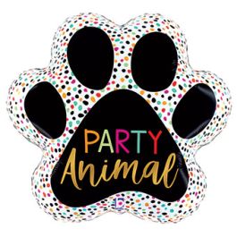 Paw Print Party Animal Foil Balloon 31 Inch Large Shape - Image 1