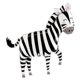Jungle Zebra Foil Balloon Large Shape Decoration - Image 1