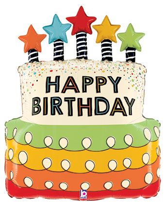 Birthday Cake Balloon 3-Pack - 26" Foil - Image 1