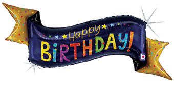 Happy Birthday Banner 51" Foil - Party Supplies - Image 1