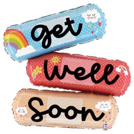Get Well Cheer Foil Balloon Set - Large Message Balloons - Image 1