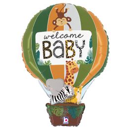Baby Jungle Animal Welcome Foil Balloon 30 Inch - Image 1