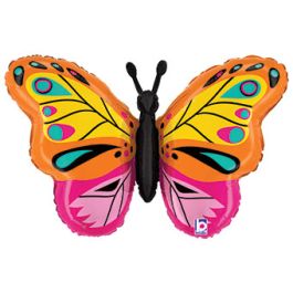 Colorful Butterfly Foil Balloon 30 Inch Large Shape - Image 1