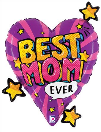 Best Mom Ever Heart Balloon - 3-Pack - Image 1