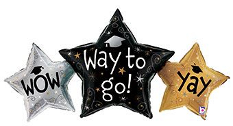 Grad Stars Balloons - 3-Pack - Image 1