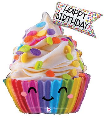 Cute Cupcake Balloon - 3-Pack - Image 1
