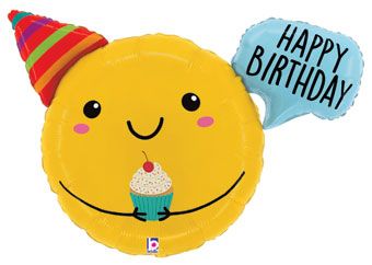 Happy Birthday Smiley Balloon 32" Foil - Party Decoration - Image 1