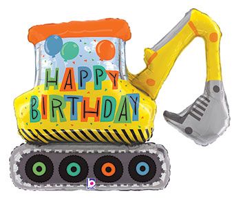 Construction Excavator Balloon 31" - Birthday Party - Image 1