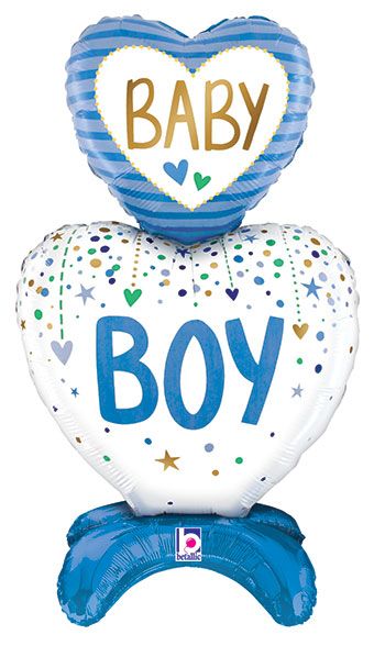 Baby Boy Heart Balloon 28" Stand Up - Image 1