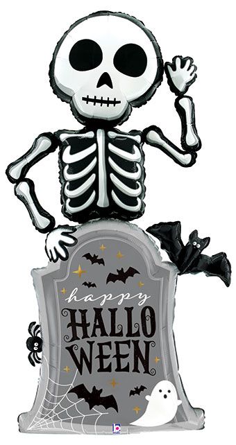 Skeleton Halloween Balloon 67" Foil - Party Decor - Image 1
