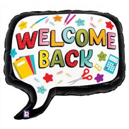 Welcome Back Speech Bubble Balloon 28 Inch Foil - Image 1