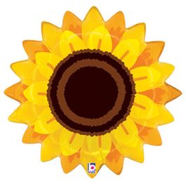 Autumn Sunflower Foil Balloon 22 Inch Large Shape - Image 1