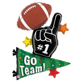 Go Team #1 Foil Balloon Set - Large Sports Celebration - Image 1