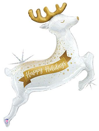 Happy Holidays Reindeer Foil Balloon 48 Inch Large Shape Decoration
