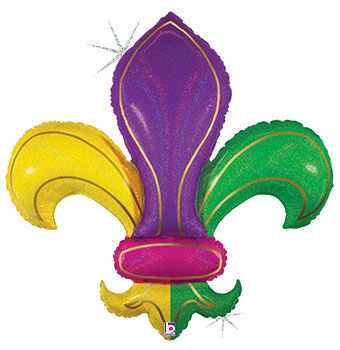 Colorful Fleur de Lis Balloon 36" - Party Decoration - Image 1