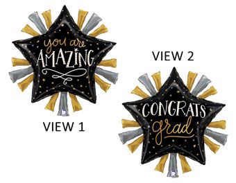 Grad Star Balloon 30" - Amazing Congrats Grad - Image 1