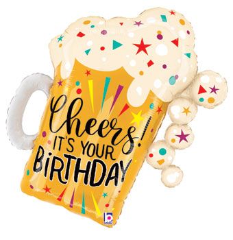 Cheers Birthday Beer Balloon - 3-Pack - Image 1