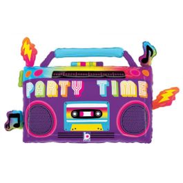 Party Time Boom Box Foil Balloon 28 Inch - Image 1