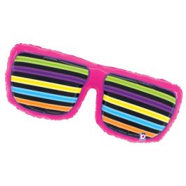 Neon Stripe Large Shape Balloon 31 Inch Foil - Party Decoration - Image 1