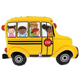 Yellow School Bus Foil Balloon 29 Inch - Kids Party Decor - Image 1