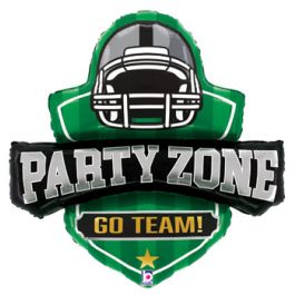 Green & Gold Football Insignia Balloon 31 Inch - Sports Party Decor - Image 1