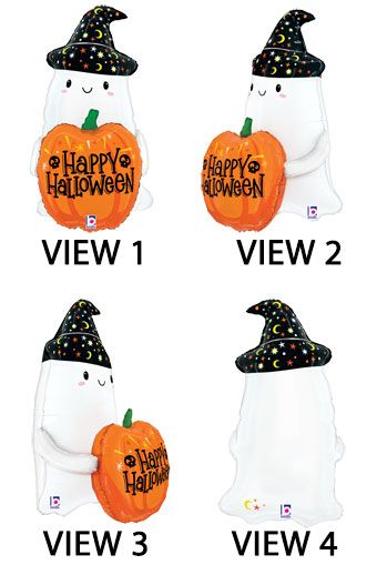 Halloween Pumpkin Ghost Balloon 27" - Party Supplies - Image 1