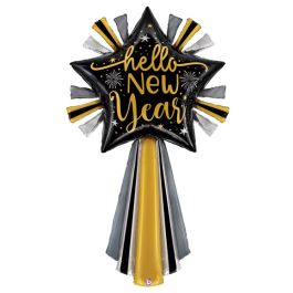 New Year Shooting Star Foil Balloon - Large Shape - Image 1