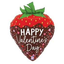 Chocolate Strawberry Valentine Balloon 21" - 3-Pack - Image 1