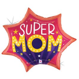 Super Mom Foil Balloon 27 Inch Large Shape Decoration - Image 1
