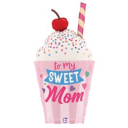 Sweet Mom Milkshake Foil Balloon 35 Inch - Image 1