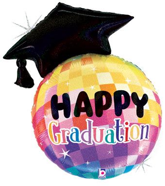 Graduation Balloon 3-Pack - 26" Disco Ball - Image 1