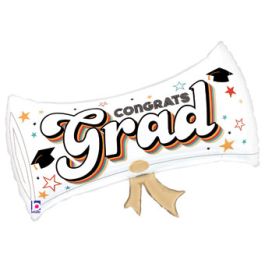 Graduation Diploma Foil Balloon 26 Inch - Congrats - Image 1