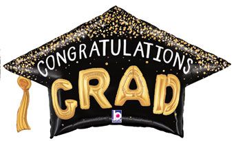 Graduation Hat Balloons - 3-Pack - Image 1