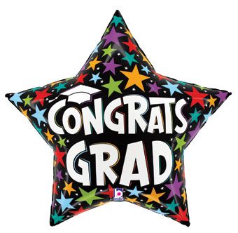 Congrats Grad Star Balloon - 3-Pack - Image 1